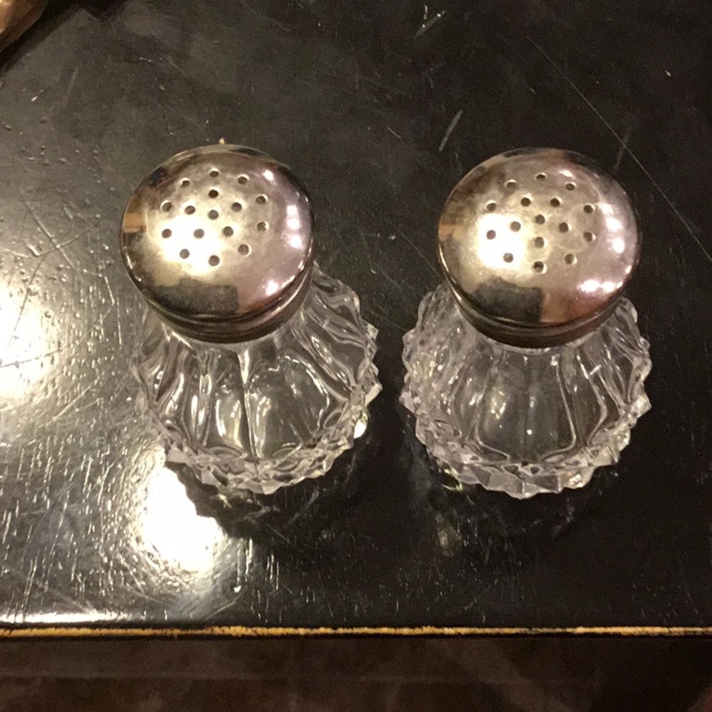 Longchamp real crystal salt and pepper shakers